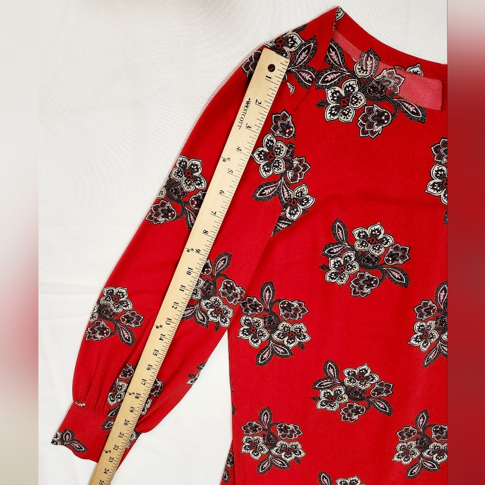 Ann Taylor LOFT Red and Floral Print Dress - Picture 4 of 8